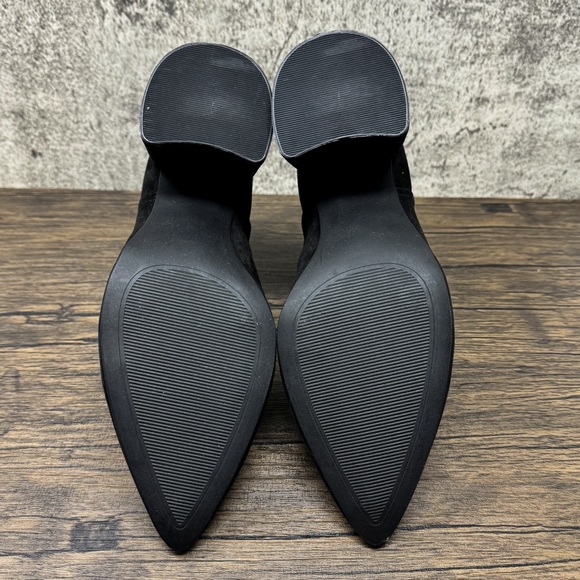 Steve Madden black suede Thrived ankle boots, black leather, size 8.5 - Picture 2 of 9